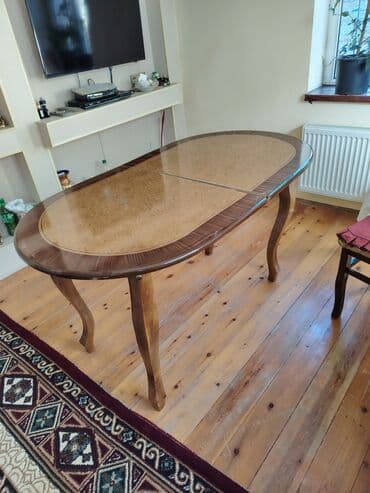 стол для переговоров овальный: Гостиный стол, Б/у, Раскладной, Дерево, Овальный стол — 2