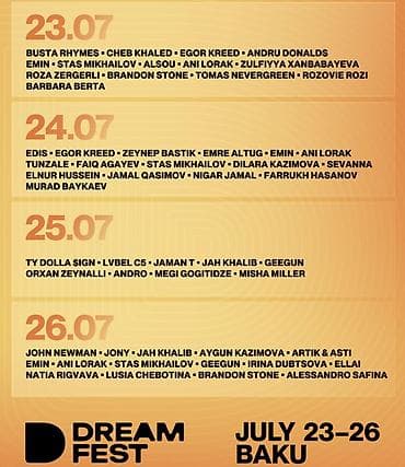 nilufer konsert: Dream fest konsertine bilet satilir Sea breeze. Bilet 4 gunluk kombo — 1