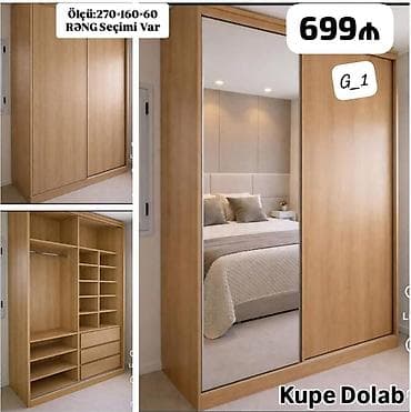 Kupe dolab – sürgülü qapılı, güzgülü model. Ölçü: 270 × 160 × 60 sm lalafo.az -da Kupe dolab – sürgülü qapılı, güzgülü model. Ölçü: 270 × 160 × 60 sm