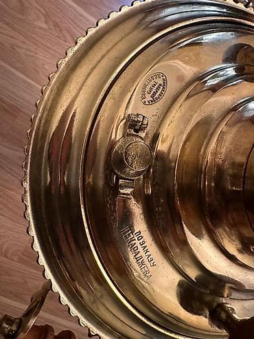 samovar 5l: Antik samovar – Tula istehsalı, qabartma nişan və yazılarla - — 3