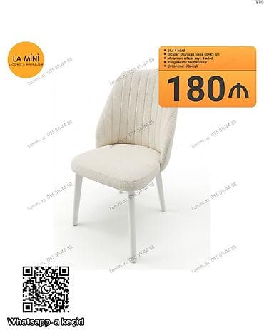 metbext masa: Mətbəx üçün, Qatlanmayan, rəng - Ağ Stul — 1