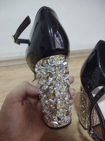 босоножки 27 размера: Размер: 38.5, цвет - Черный, Новый — 4