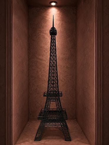 tibbi etajerka: Eiffel qülləsi formasında dekorativ stendi - Material: qara metal — 1