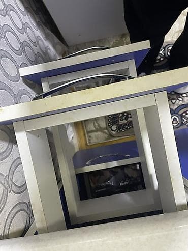 erato kombi: Mətbəx mebeli dəsti - Rəng: ağ və mavi kombinasiya, gümüşü tutacaqlar — 5