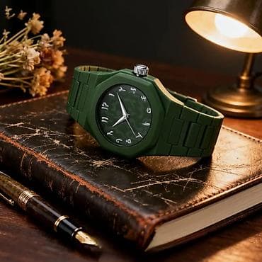 Yaşıl zərif qol saatı - Korpus və kəmər: mat tünd-yaşıl rəngdə, bütöv