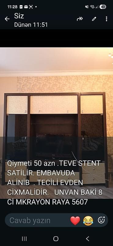 2 el: TV stendi - Klassik dizaynlı, ikirəng kombinasiyalı (tünd qəhvəyi — 1