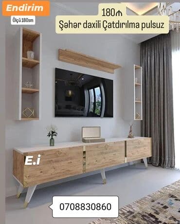 laminat ikinci el: *TV stend 180Azn 💥* ✔️Rəng seçimi var ✔️ *Şəhər daxili Çatdırılma və — 1