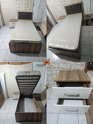 Təknəfərlik çarpayı, Bazalı, Matras ilə, Siyirməli