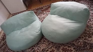 stul sekilleri: İşlənmiş, Pufik-kreslo, Parça, rəng - Yaşıl, Kredit yoxdur, Çatdırılma yoxdur — 2