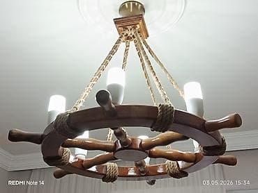 ucuz lüsturlar: Çılçıraq, 6 lampa, Taxta — 9