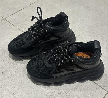 qara ayaqqabı: Versace Chain Reaction “Triple Black” Sneakers Original Versace Chain — 1