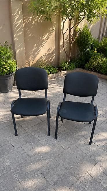 İş/ofis üçün 2 ədəd stul dəsti - Rəng: qara - Material: yumşaq