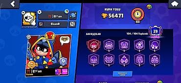 11 kabro: Brawl Stars Hesabı Kupa: 56400+ Karakterlər: Bütün karakterlər — 1