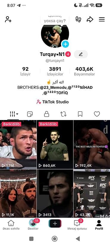 Bu tiktok hesabını pubg hesabı ilə barter etmək istəyirəm ilk vermirem