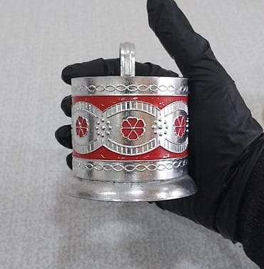 stekan bezekleri: Stəkanlar, rəng - Gümüşü, Şüşə, 2 ədədli dəst, SSRİ — 9