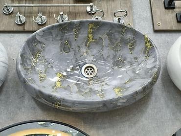 hamam dus: Ovalli masaüstü əl-üz yuma qabı (üstdən quraşdırma) - Material — 1