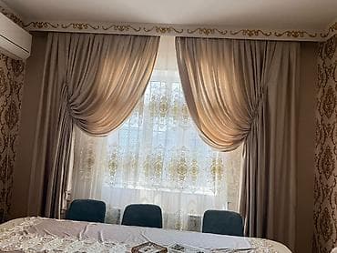 Perde altlı üstlü satılır Klassik üslublu pərdə dəsti - Komplekt