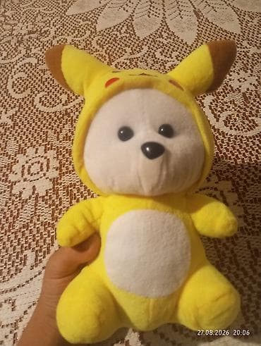 oyuncaq evakuatorlar: Pikachu kostyumlu yumşaq oyuncaq ayıcık - Parlaq sarı rəngli, üz və — 2