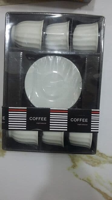 qehve demleyen: Qəhvə dəsti, rəng - Ağ, Keramika — 2