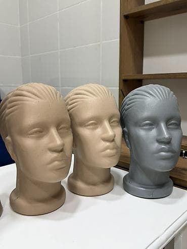 Манекены: Голова, Пластик, пластмасса, Серый — 5