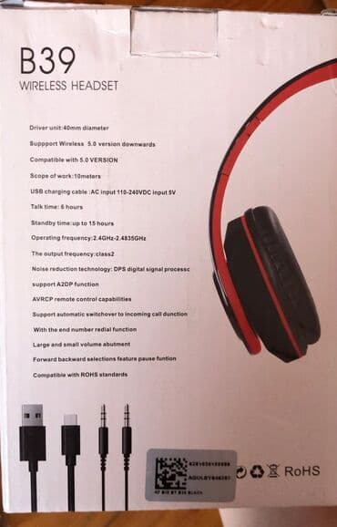 Maqnitofonlar: B39 Wireless Headset – naqilsiz qulaqlıq - Bluetooth: 5.0 (aşağı — 2