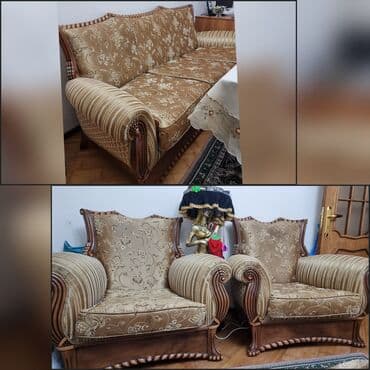 Masalar və oturacaqlar: İşlənmiş, Divan, 2 kreslo — 1