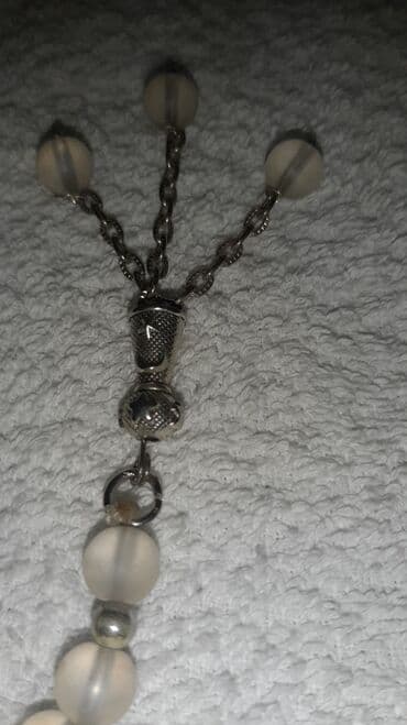 fosfor tesbeh: Başdığı gümüşdür Ağ-mat şüşə görünüşlü muncuqlardan hazırlanmış — 1