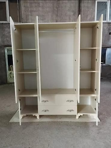 qarderob otaqlari: 4 qapılı, Bej, Digər material, Açılan, Düz dolab — 2