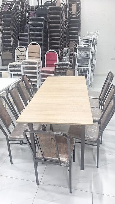 avanqard stol stul: Stullar ilə, Düz masa, 8 nəfər, Azərbaycan, 3 il zəmanət, Kredit yoxdur, Pulsuz quraşdırılma — 1