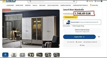 kardon alıram: Istikbal markasının 6 qapaqlı Lena qarderobu Məhsulun öz dəyəri 4400 — 6