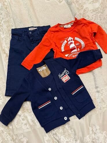 boş şalvar: Oğlan uşaqları üçün 3 hissəli geyim dəsti. 6-9 ayliq oglan usaqi - — 1