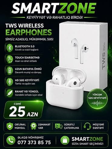 5 1 səs: TWS Wireless Earphones – simsiz azadlıq, mükəmməl səs! Xüsusiyyətlər — 1