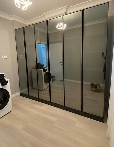 Yeni, 5 qapı, Güzgülü, Bej, Digər material, Açılan, Düz dolab