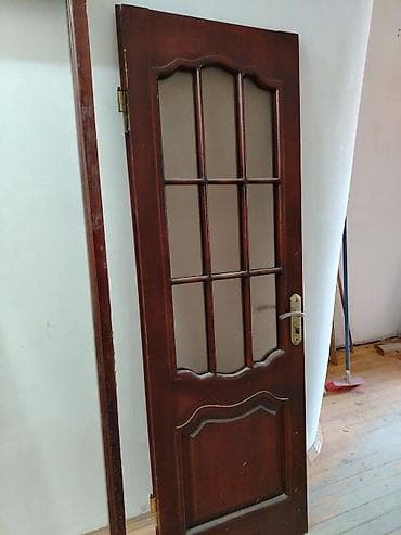 Taxta iç otaq qapısı dəsti - Material: ağac (tünd qəhvəyi rəngli) - — 3