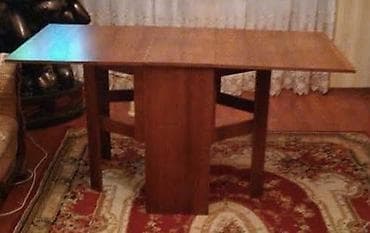 stollar: Qonaq masası, İşlənmiş, Açılan, Taxta, Dördbucaq masa — 1