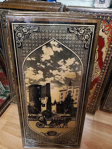 Bakı mövzulu dekorativ taxta Nərdlər Sadə Faner nərdlər 25-azn Ünvan Q