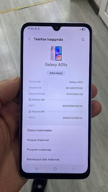 iphone x 200: Samsung Galaxy A05s, 128 GB, rəng - Bənövşəyi, İki sim kartlı — 1