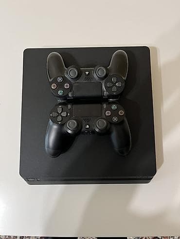 ps diskləri: Sony PlayStation 4 Slim (qara) – 2 ədəd DualShock 4 pultu ilə — 1