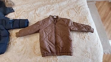 bomber kurtka: Uşaq üst geyimləri dəsti - Qəhvəyi rəngdə, yüngül şişmə bomber — 1