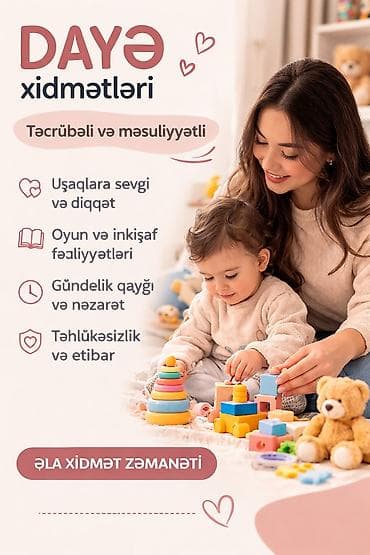 ish elanlari sumqayit: 1 yaşından, 6 yaşına qədər uşaqlara dayəlik edirəm. Rus dilli olduğum — 1