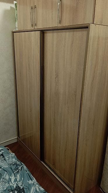 acıq dolab: 2 qapılı, Təkərli, Qəhvəyi, Taxta, Kupe, Düz dolab — 1