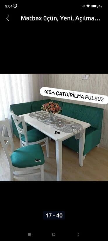 quxna stulu: 🇹🇷Turkiye istehsali. Metbex masa desti Masa 4 oturacaq divan Masa — 4