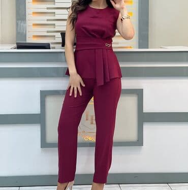 гипюровые женские костюмы: Qadın kostyum dəsti – şərab rəngi (bordo) - İkili dəst: qolçinli — 3