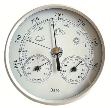 барометр: Barometr.
Termometr - hiqrometr.
 ● Diametr: 128 mm.

bakutool.az — 3