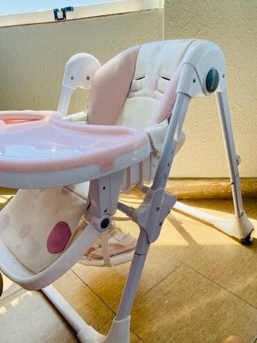 oyuncu oturacağı: Ağ və çəhrayı rənglərdə olan uşaq yüksək oturacağı, kiçik uşaqlar üçün — 2