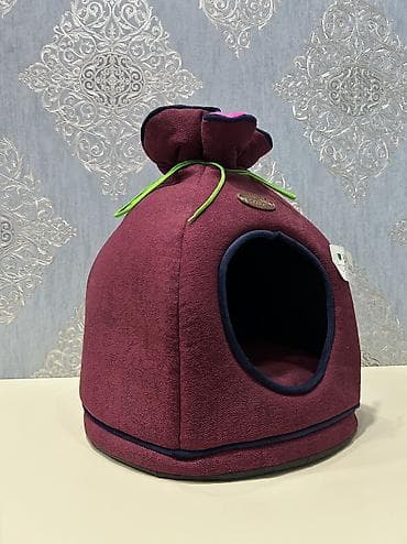 Ev heyvanları üçün qapalı yataq/evi - Rəng: Tünd bordo (kənarları — 1
