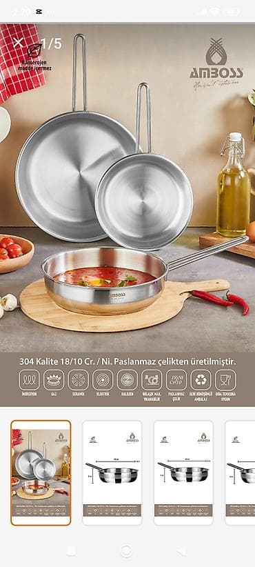 tava: Tava, rəng - Gümüşü, Paslanmayan polad, Türkiyə — 1