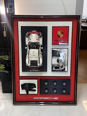 Porsche temalı eksklüziv dekorativ panel - Böyük ölçülü, çərçivəli