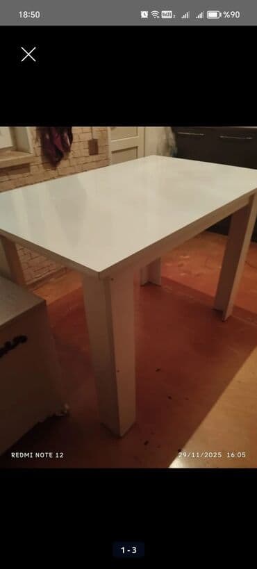 Masa və oturacaq dəstləri: Mətbəx masası, Açılmayan, MDF, Dördbucaq masa — 3