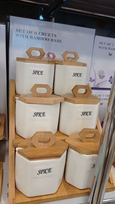 bamboo tekstil: Bamboo altlıqlı ve bamboo qapaqlı
Keramika material erzaq saxlama qabı — 1